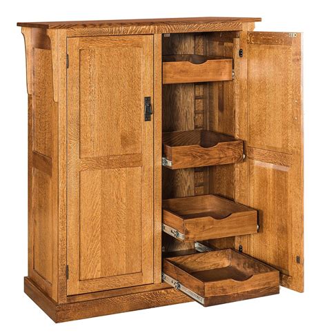 Amish Arts And Crafts Craftsman Kitchen Pantry Storage Cabinet Solid Wood