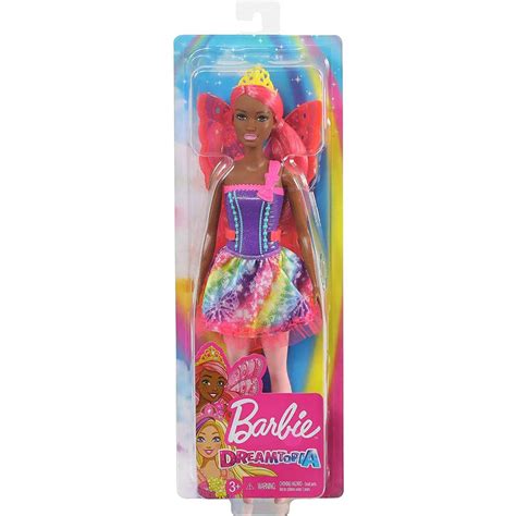 Mattel Barbie Doll Dreamtopia Fairy W Wings Pink Hair And Yellow