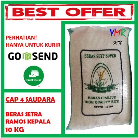 Jual Beras Setra Ramos Kepala Cap 4 Saudara Asli Cianjur Murah 10Kg 10