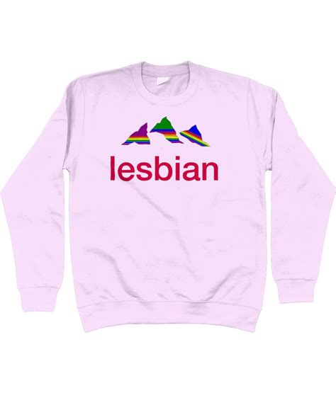 Funny Lesbian Slogan Sweatshirt Lesbian Great Take On This Famous Logo Rainbow Humour Lgbt