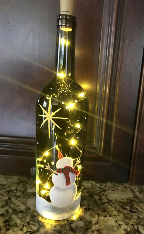 Adorable Snowman Light Up Bottle Lighting Lamps Trustalchemy Com