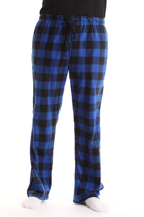 Followme Microfleece Mens Buffalo Plaid Pajama Pants With Pockets Blue Buffalo Plaid Medium