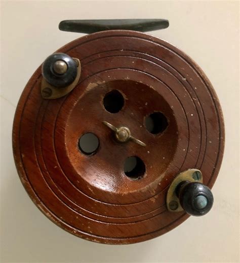Antique Centre Pin Fishing Reel Made From Mahogany And Brass Etsy
