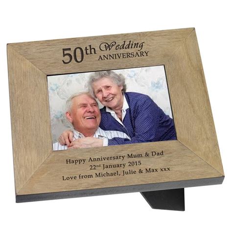 50th Golden Wedding Anniversary Personalised Frame By Chalk And Cheese