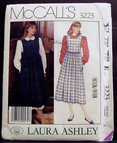 Vtg Mccalls Laura Ashley Jumper Dress And Blouse Sewing Pattern Misses 6