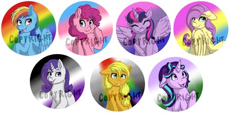 A new generation is the newest generation of the popular franchise. Pride Ponies! button set by VictoryDanceOfficial on DeviantArt