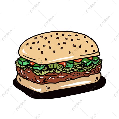 Food Hamburger Clipart Transparent Png Hd Hamburger Black And White