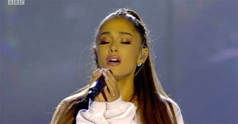 Emotional Ariana Grande Breaks Down In Tears As She Ends One Love Manchester With Moving