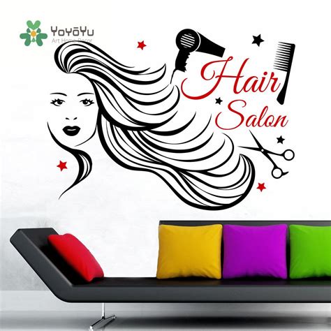 Yoyoyu Wall Decals Beauty Salon Hair Baber Shop Wall Stiker Vinyl Art