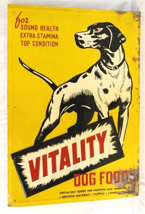Vitality Dog Food Single Sided Tin Sign