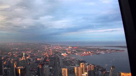A restaurant with revolving view of toronto, 351 meters or 1151 ft. CN Tower - 360˚ Restaurant - YouTube