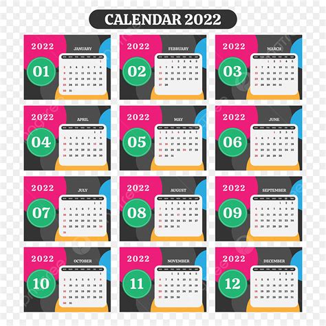 Colorful Calendar 2022 Page Design Colorful Calendar 2022 New Years