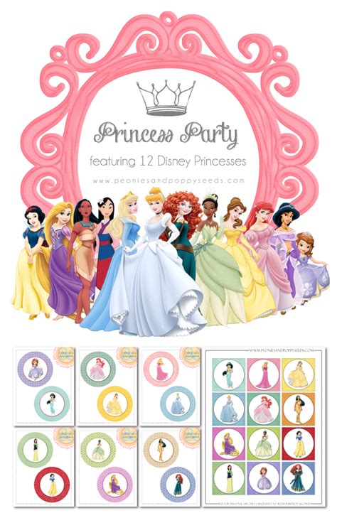 Disney Princess Party Printables Peonies And Poppyseeds Disney