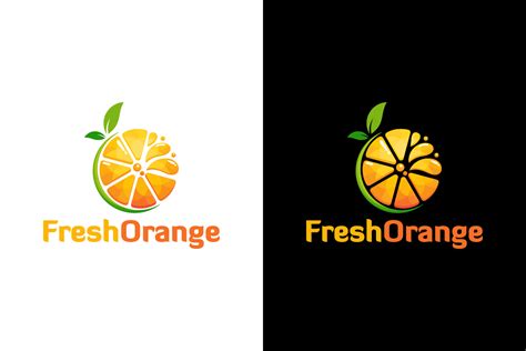 Work at home and make some custom digital arts. fresh orange juice slice logo vector illustration by ...