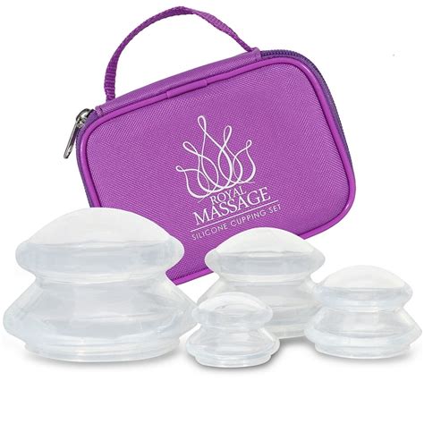 Royal Massage™ Silicone Cupping Therapy Set Clear Massage Cupping