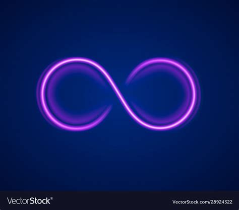 Infinity Neon Symbol On Purple Background Vector Image
