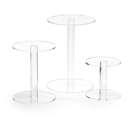 Clear Acrylic Round Risers Set Of 3 Buy Acrylic Displays Shop