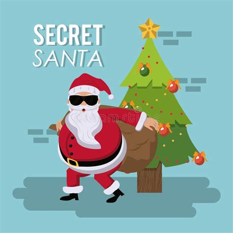 Secret Santa Cartoon Stock Vector Illustration Of Happy 110160684