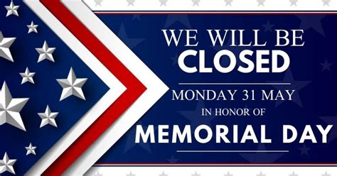 Memorial Day Shop Closed Notice Template Memorial Day Poster