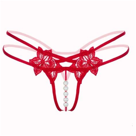 string sexy pour femme ouvert et perle tanga taille asiatique rouge rouge rouge cdiscount