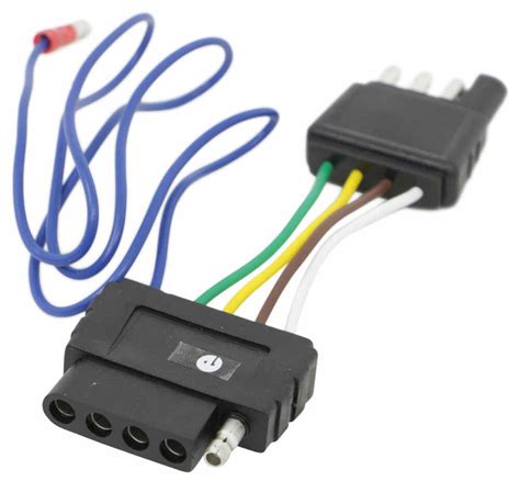 This converter will convert the 5 wires on your bike to a 4 wire system on a trailer. Curt Trailer Connector Adapter - 4-Way Flat to 5-Way Flat - Vehicle End Curt Wiring C57187