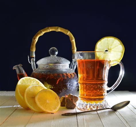 Vintage Tea Still Life With Lemon And Sugar Stock Image Image Of Cold