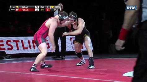Iowa Hawkeyes At Wisconsin Badgers Wrestling 197 Pounds Burak Vs