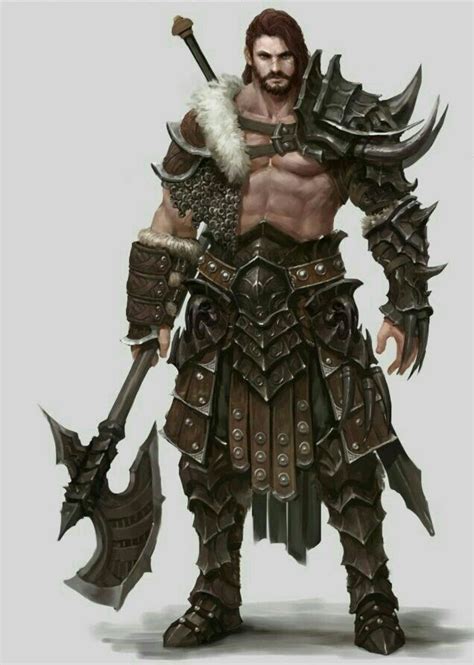 Human Male Barbarian Pathfinder Pfrpg Dnd Dandd D20 Fantasy Concept