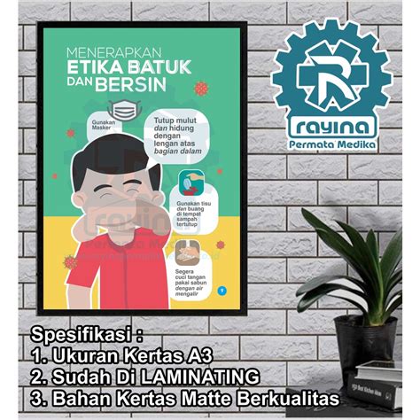 Jual Poster Menerapkna Etika Batuk Dan Bersin Shopee Indonesia