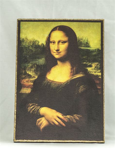 Mona Lisa Print Canvas With Handmade Finishes Size 24x17x13 Cm