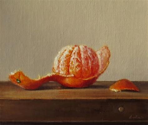 Daily Paintworks Still Life With Peeled Clementine Original Fine