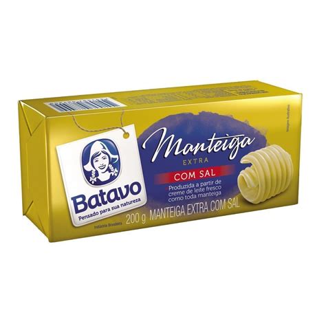 Manteiga Extra Com Sal Batavo Tablete 200g Pão De Açúcar
