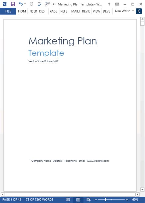 marketing plan templates   word  excel spreadsheets templates