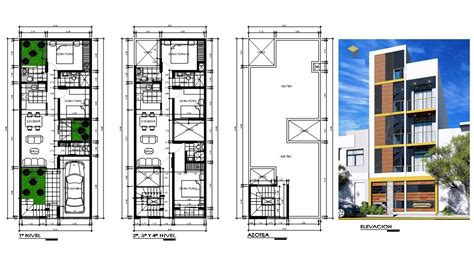 Planos de pequeña vivienda Multifamiliar de 6m X 15m YouTube