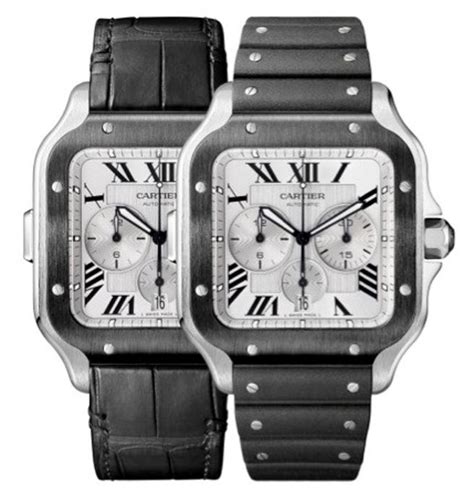Cartier santos automatic black dial black rubber men's watch wssa0039. Cartier Cronógrafo Santos XL