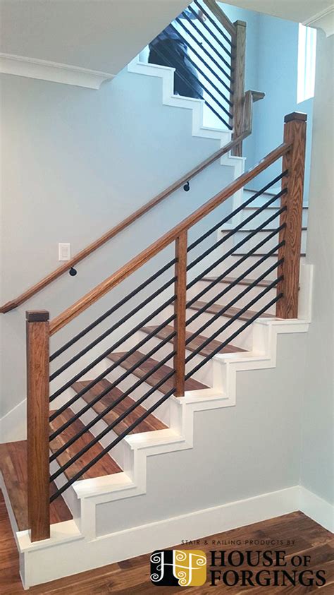 Wrought iron stair rails come in many designs. Horizontal Railing - Affordable Modern Staircases