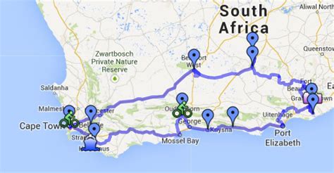 Garden Route Map From Cape Town To Port Elizabeth Garden Girl