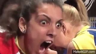 After barney … his chores, he had some rest. Screaming arm wrestling girl on Make a GIF