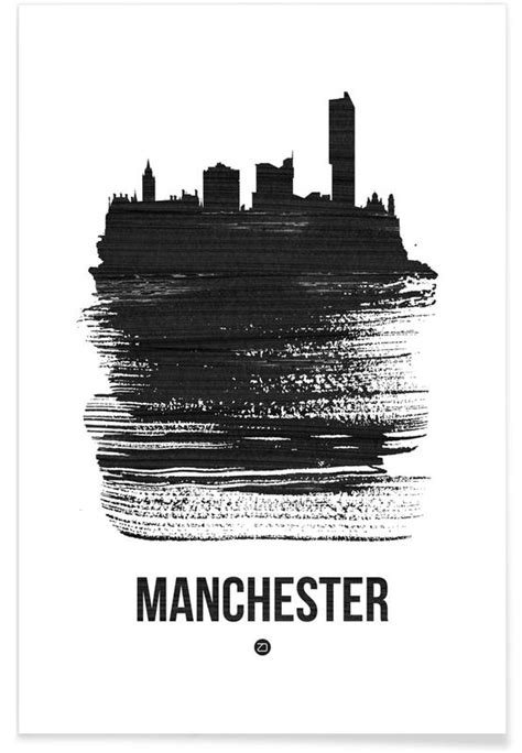 Manchester Skyline Brush Stroke Poster Juniqe