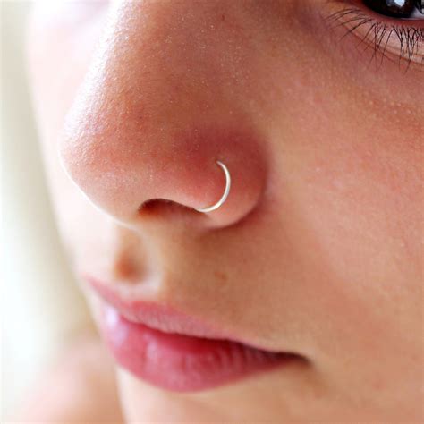 Sterling Silver Nose Ring Hoop Septum Ring Etsy Silver Nose Ring