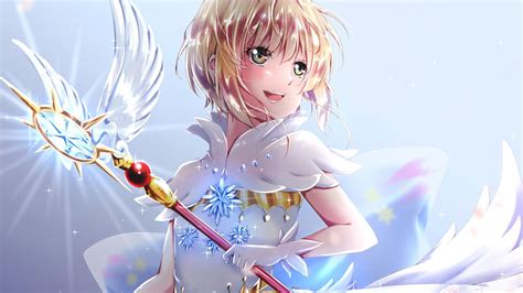 Download 1920x1080 Wallpaper Angel Sakura Kinomoto Cute Anime Girl Full Hd Hdtv Fhd 1080p