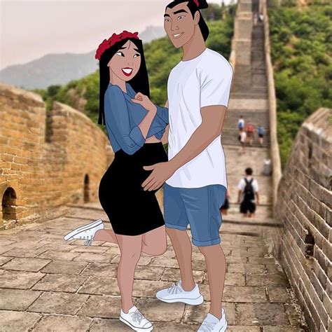 Mulan And Captain Li Shang Artist Transforms Disney Princesses Into