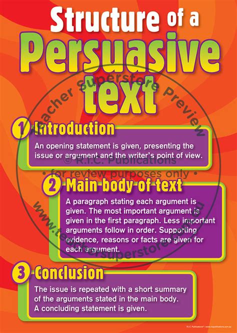 Persuasive Text Posters Ric Publications Ric P7089 Educational