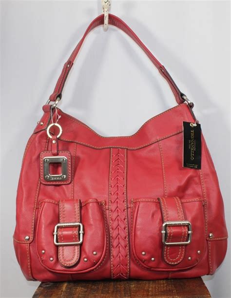 Tignanello Red Leather Satchel Hobo Shoulder Handbag Tignanello