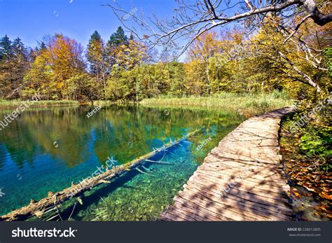 Turquoise Plitvice Lakes National Park Croatia Stock Photo