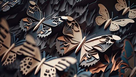 Folded Paper Abstract Colorful Butterflies Origami Paper Sculpture