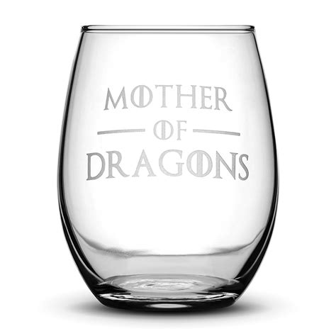 Hand Etched Mother Of Dragons Game Of Thrones Wine Glass