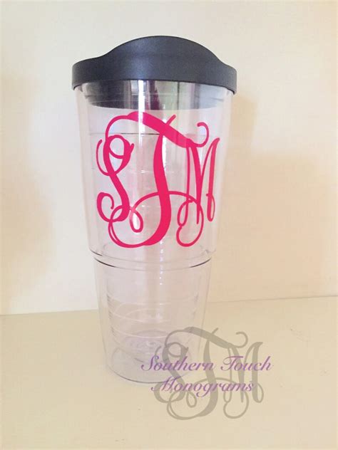 monogrammed 24 oz double wall acrylic tumbler bridesmaid etsy