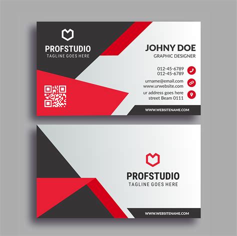 Red And Black Shape Business Card Design Template 702744 Vector Art At