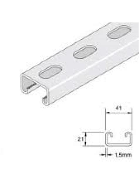 Unistrut Channel 41x21 Pre Galvanised Slotted 3m Light Duty